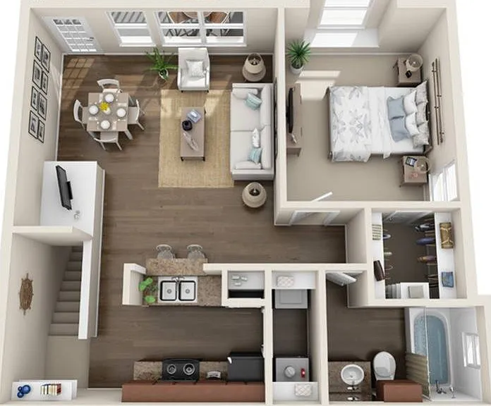 1 Bedroom | 1 Bath | 787 SF | Attached Garage | Level 2 1 Bedroom | 1 Bath | 787 SF | Attached Garage | Level 2