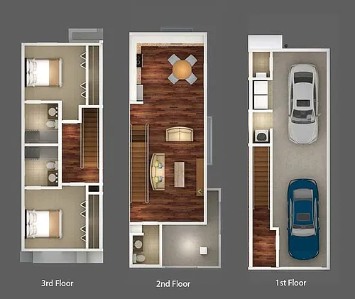 Floor plan 2 Bedroom 2.5 Bathroom Townhome