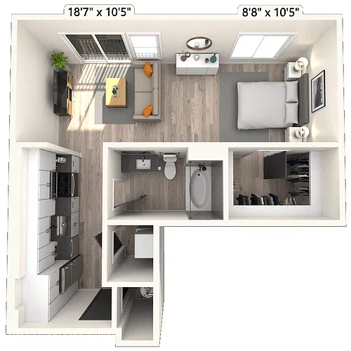 Floor plan S5 0x1 612 SF-FP