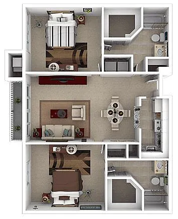 Floor plan 2 Bed 2 Bath