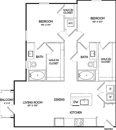 B1 | 2x2 | 1013 sq ft B1 | 2x2 | 1013 sq ft