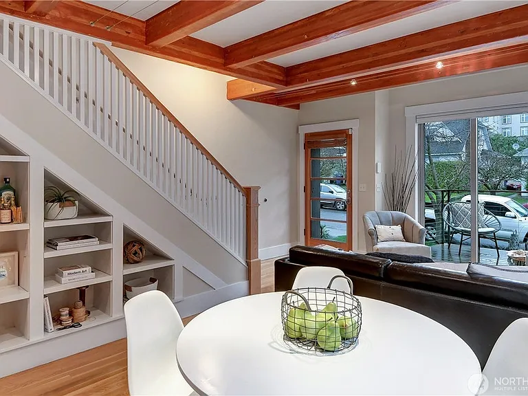 Efficient storage under the staircase.