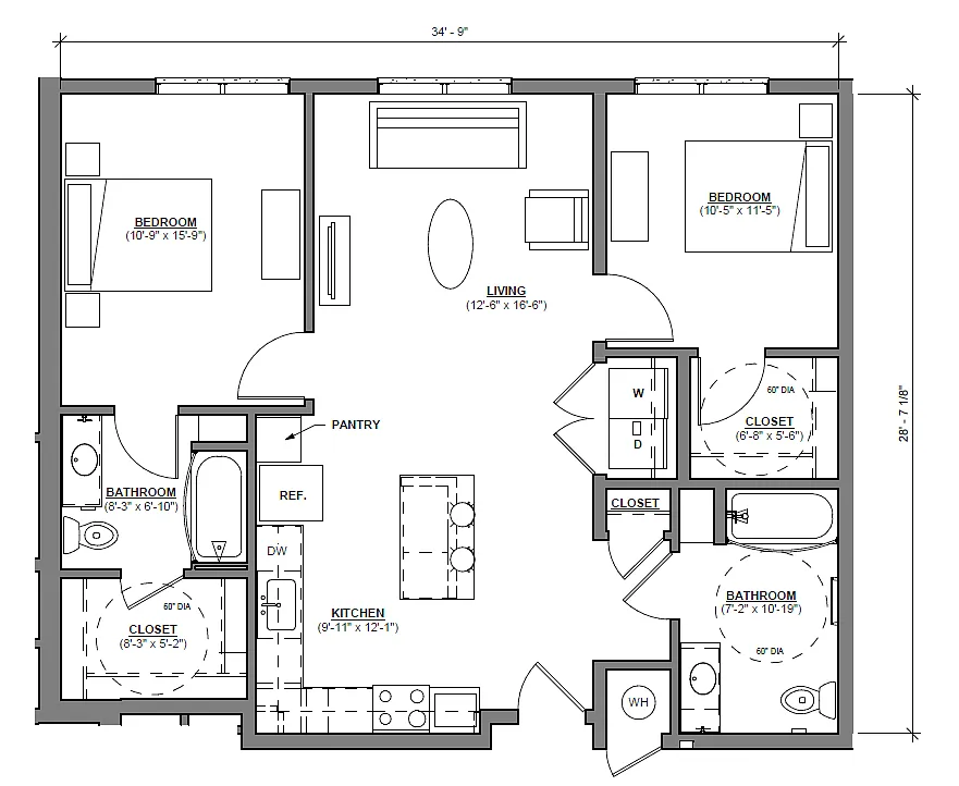 Floor plan 2BR-1