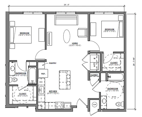 Floor plan 2BR-1