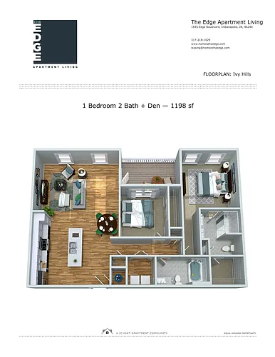Floor plan Ivy Hills 1.2 w Den