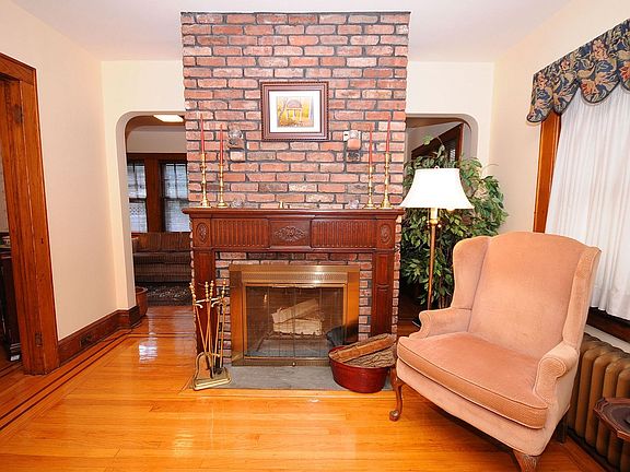 Exposed Brick Fireplace