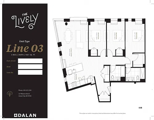 Floor plan 3 BED | 2 BATH - LINE 03