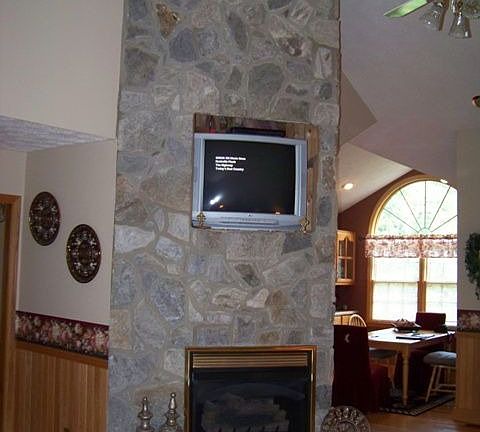 STONE FIREPLACE