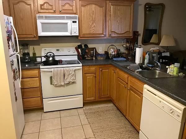 Kitchen with tile floor