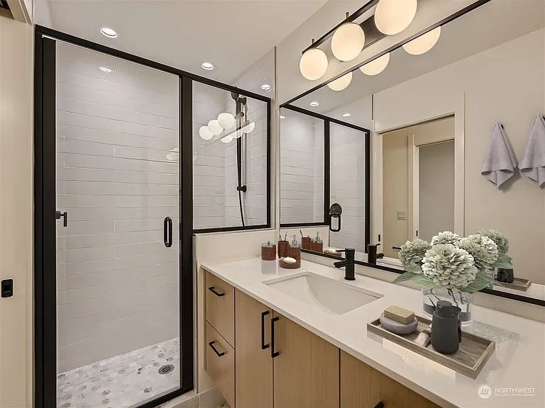 Upstairs bathroom shower.