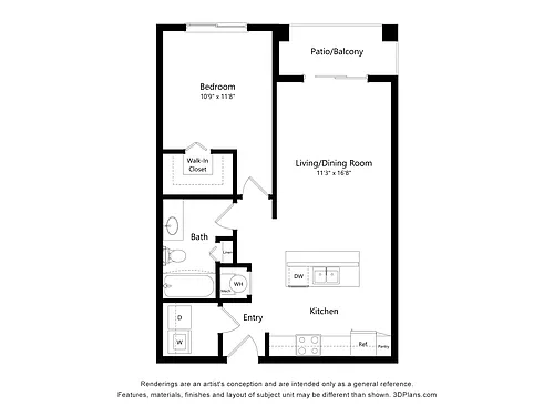 Floor plan 1B1BS