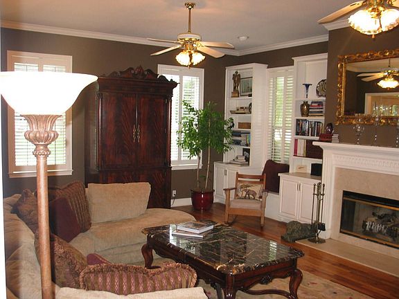 Den features hardwood floors 