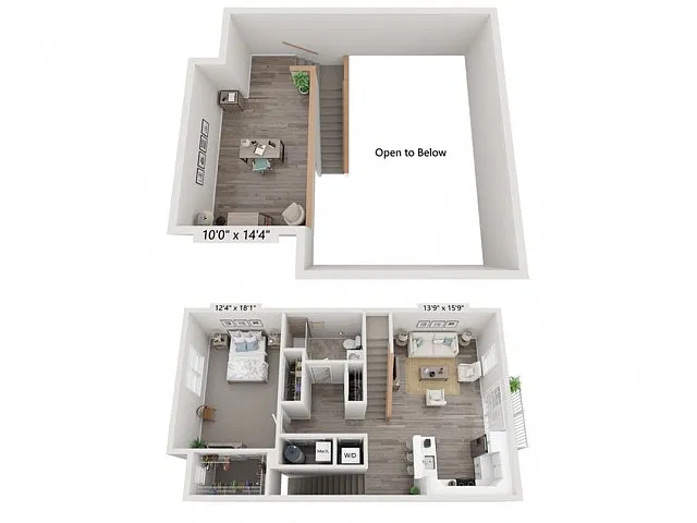 Floor plan 1 Bed 1 Bath Loft