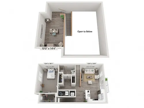 Floor plan 1 Bed 1 Bath Loft