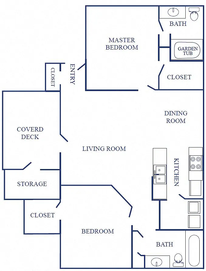 Floor plan Two Bedroom Two Bath A
