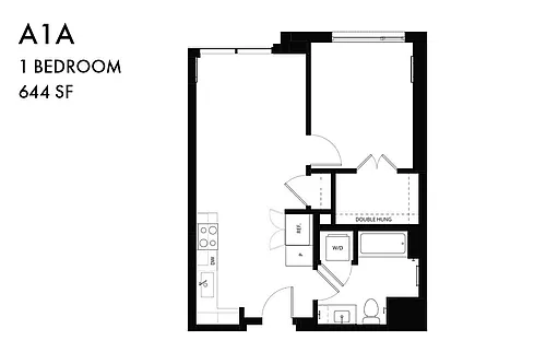 Floor plan 1 Bedroom A1a MULTE
