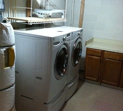 Laundry room in basement