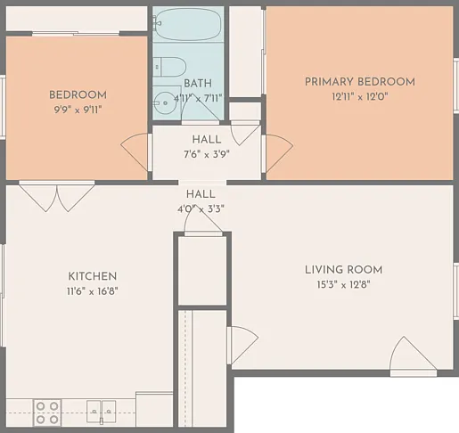 2 bed, 1.0 bath, 660 sqft, $1,050 — Photo 2
