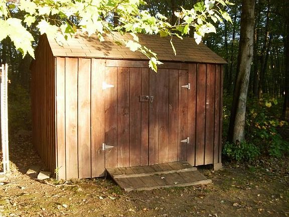 one of two sheds for lawn/garden supplies
