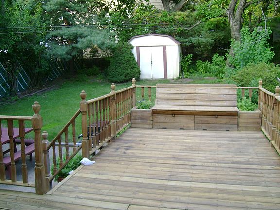 View from sliders to deck