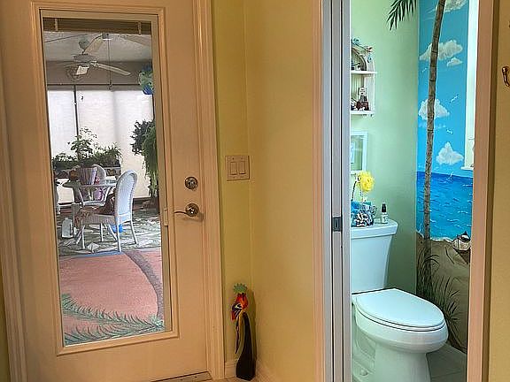 Exit to lie from guest bath