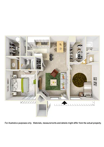 Floor plan 2 Bed 2 Bath