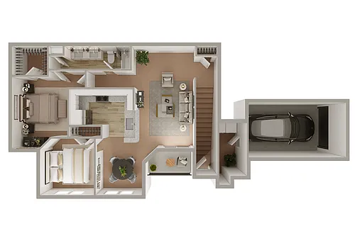 Floor plan 2 Bedroom 1 Bath