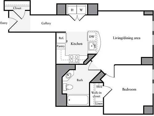 Floor plan 1 Bedroom F