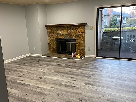 Living room with fireplace view