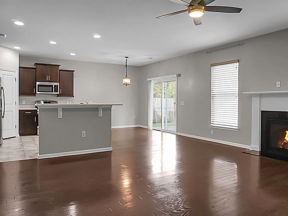 Dining area overlooks big back yard