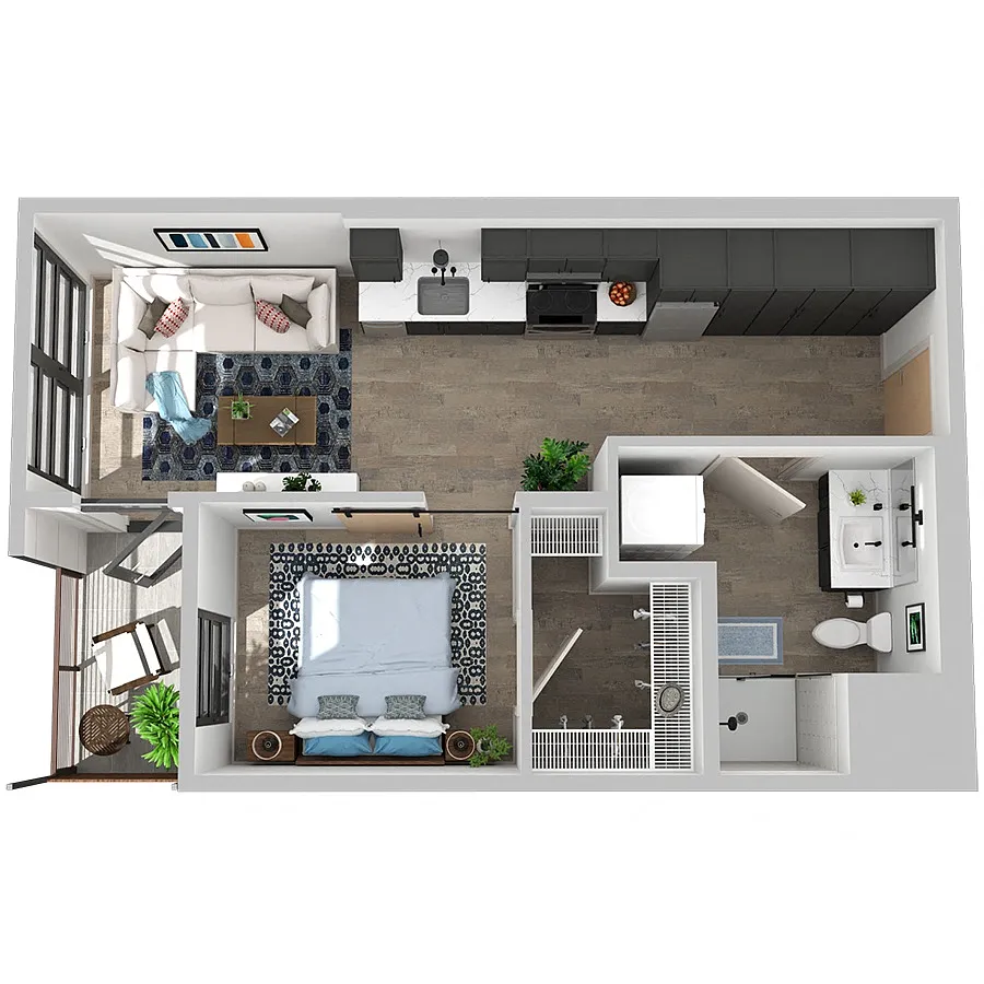 Floor plan 1X1-17M MFTE