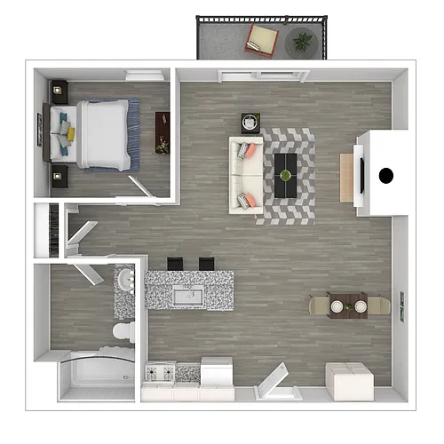 Floor plan 1 Bedroom 1 Bathroom