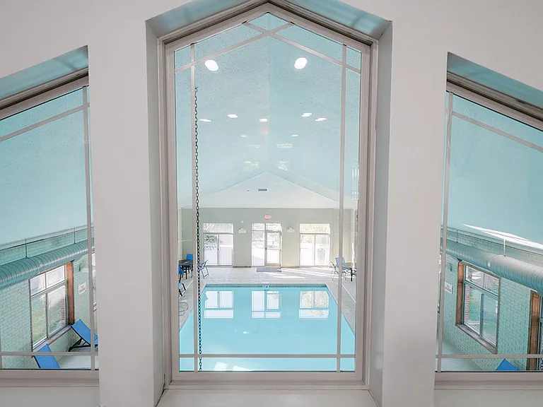 Take a peek inside to our heated indoor pool area.