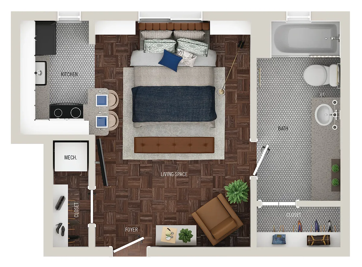 Floor plan Library Park I | S1