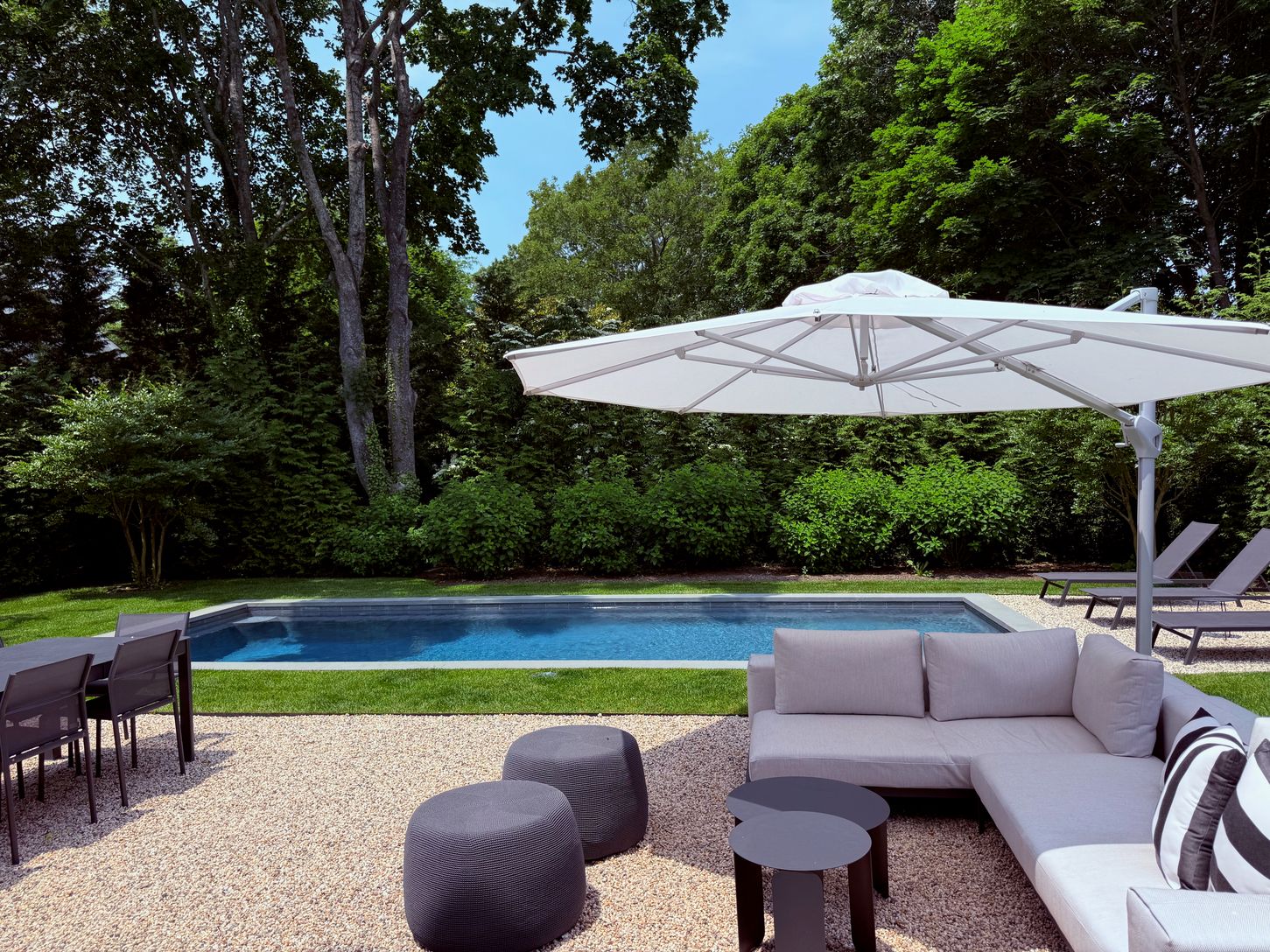  (Gunite) Pool area with sunken umbrella