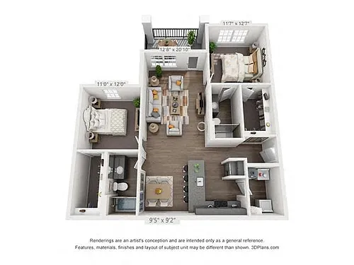 Floor plan Smith (2 Bed)