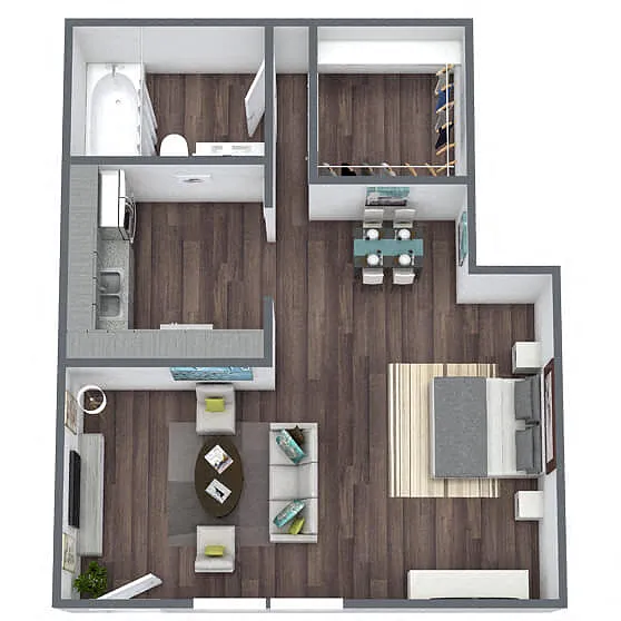 Floor plan S1: 0 Bed 1 Bath