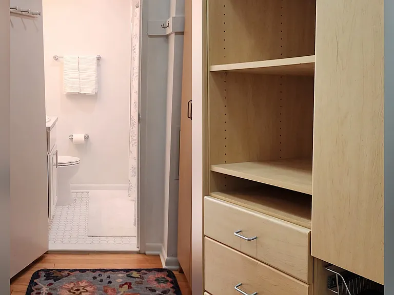 Storage on the right is for anything from sweaters, dresses, pants, suits, linens and towels, etc.