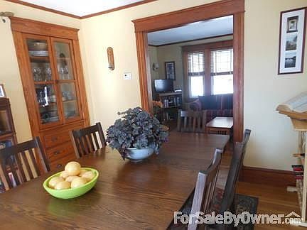 Dining room view into living room
