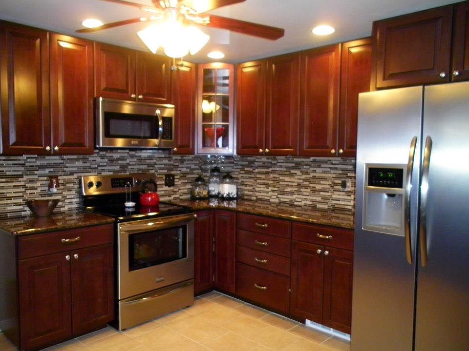cherry cabinets with granite