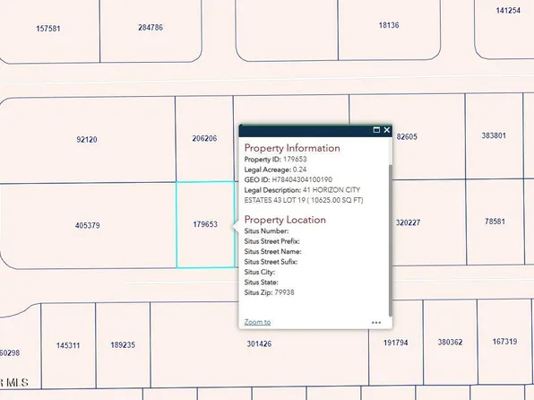 Pn 179653 41 Horizon City Ests Lot 19, El Paso, TX 79928