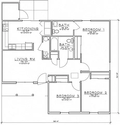 Floor plan 3 Bedroom Unit