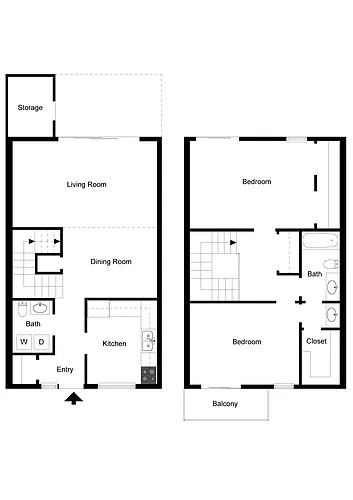 Floor plan 2 Bedroom Townhome Available January 1st