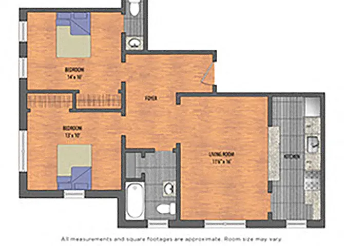 Floor plan TIER 29: 2 BEDROOMS