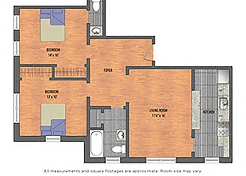 Floor plan TIER 29: 2 BEDROOMS