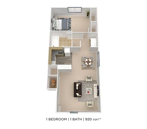 Floor plan One Bedroom - 920 sqft
