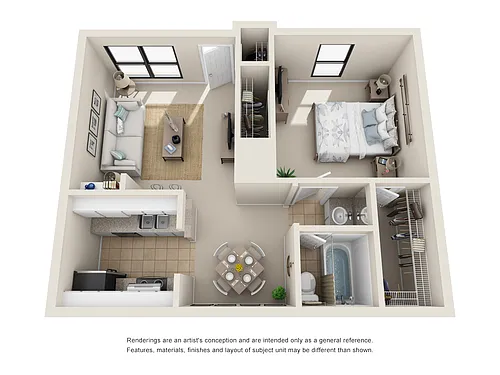 Floor plan 1 Bedroom 1 Bath
