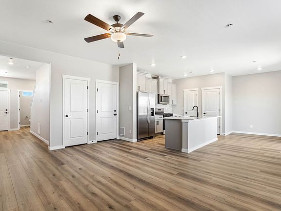 The family room is spacious and is open to the dining room and family room.