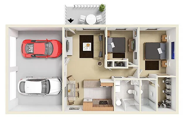 Floor plan 2B/2B/2CA