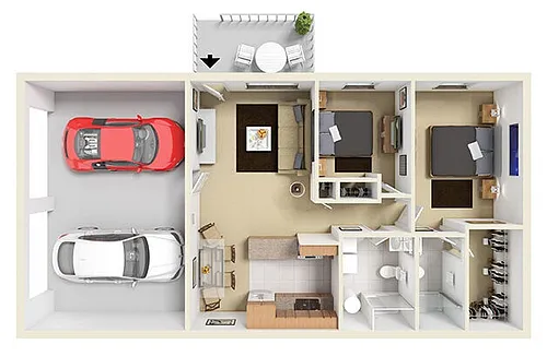 Floor plan 2B/2B/2CA